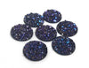 CA630 - 10 pcs Druzy Resin Embellishment Cabochons Magenta Purple - 25mm (1 inch) - Dome Style
