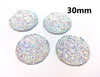 CA939 - 4 pcs Druzy Resin Embellishment Cabochons Clear Multicolor - 30mm (1.18 inch) - Dome Style
