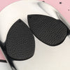 P1036 - 10 pcs. Black Faux Leather Dangle Charms Pendants - Plump Teardrop - 58mm (2.3") - Great for Light Earrings! Double-Sided