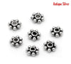 BD443 - 500 pcs Antique Silver Snowflake Daisy Spacer Beads- 4mm
