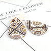 P218 - 10 pcs. White and Brown Faux Leather Dangle Charms Pendants - Teardrop - Tile Pattern - 56mm (2.2") - Double-Sided
