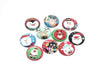CA658 - 10 pcs Assortment of Circle Christmas Glass Round Dome Seals Tiles Cabochons - 12mm - Set 1