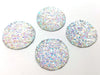 CA939 - 4 pcs Druzy Resin Embellishment Cabochons Clear Multicolor - 30mm (1.18 inch) - Dome Style