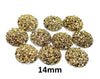 CA673 - 10 pcs Druzy Resin Embellishment Cabochons Gold - 14mm - Dome Circle
