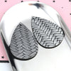 P1069 - 10 pcs Silver Faux Leather Dangle Charms Pendants - Teardrop Braided Weave - 56mm (2.2") - Great for Light Earrings or Dangles! Double-Sided