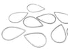 P1103 - 10 pcs Stainless Steel Silver Tone Teardrop Metal Dangle Charms Pendants - 26mm x 17mm - 1.02" - Great for Making Fringe Earrings &amp; Dangles!