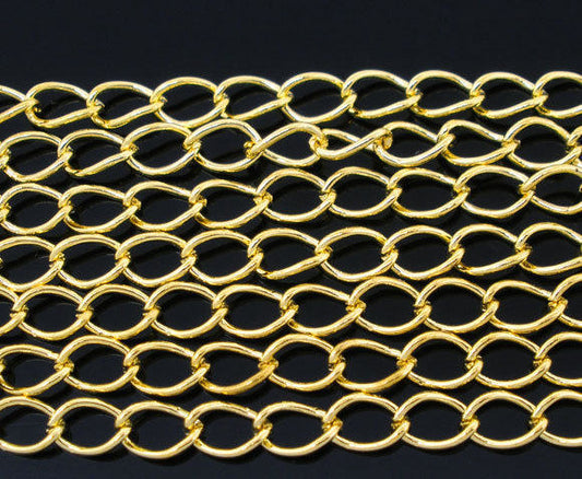 N150 - 10M (32.8ft) - Gold Plated Extension Chain -5x3mm Links - Ideal to make extender chains