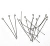 A045 - 100 pcs. Gunmetal Eye Pins - 50mm x 0.7mm (2 inch) - 21 Gauge