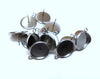 E328 - 10 pcs. 304 Stainless Steel Silver Earring Posts Studs Settings Bezels Cabochons Tacks with Parallel Loop - 16mm Glue Pad Setting