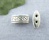 BD495 - 50 pcs. Antique Silver Two Hole 2 Holes Filigree Spacer Beads - 10mm X 5mm X 4mm