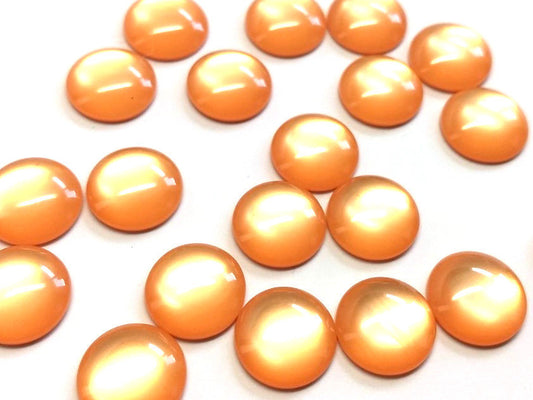 CA808 - 10 pcs Druzy Resin Embellishment Cabochons - 12mm - Gleam Style - Orange - Solid