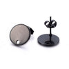 E345 - 10 pcs. (5 pairs) 304 Stainless Steel Gunmetal Black Earring Posts/Bases/Studs/Settings
