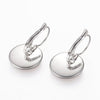 E038 - 10 pcs. 304 Stainless Steel Earring Clips Settings Lever Back Bezels Cabochons - 18mm Glue Pad Setting