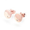E506 - 10 pcs. (5 pairs) 304 Stainless Steel Rose Gold Earring Posts/Bases/Studs/Settings - 12mm Length - 8mm Diameter - Hole Size: 1mm