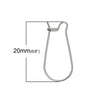 E434 - 50 pcs. 304 Stainless Steel Kidney Earwire Earring Hooks - 20mm x 9mm - 21 Gauge (0.7mm Thick) - Hypoallergenic! Tarnish Resistant
