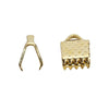 CR053 - 100 pcs. Gold Plated Textured Ribbon Crimp End Caps - 7mm x 6mm - For 6mm cords!