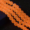 BD603 - 8mm Orange Frosted Glass Round Beads - 15" strand (40cm) - Approx 52 beads per strand - Hole Size: 1.3mm