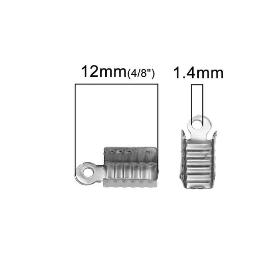 CR029 - 400 pcs. Assortment of Textured Crimps Cord Ends Caps - 12mm x 5mm - Variety Pack - 4 Colors!