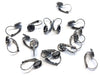 E462 - 10 pcs. Gunmetal Earring Clips Settings Lever Back Bezels Cabochons - 8mm Glue Pad Setting