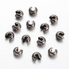 CR033 - 100 pcs Gunmetal Crimp Beads Smooth Ball Spacer Bead Covers - 4mm