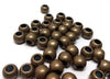 BD259 - 100 pcs Antique Bronze Smooth Ball Spacer Beads - 10mm - Large Hole: 4.7mm - Fits European Cords and Paracord!