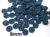 CA903 - 10 pcs Druzy Resin Embellishment Cabochons Peacock Blue - 8mm