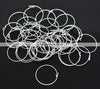 W024A - 25 pcs. Silver Plated Unbent Wine Charm/Earwire Hoop Rings - 25mm- 21 Gauge