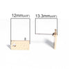E723 - 10 pcs. (5 pairs) Gold Plated Earring Posts/Bases/Studs/Settings - Hammered Style - Rectangle - 12mm x 6mm - Hole Size: 1.7mm