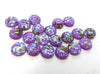 CA776 - 10 pcs Resin Round Embellishment Circle Cabochons Metal Foil Purple, Green, Gold - 10mm - Multi-Color Glitter