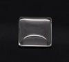 CA005 - 10 pcs. Square Clear Glass Dome Seals Tiles - 15mm - 4mm Thick