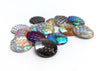 CA539 - 30 pcs Mermaid Fish Scales Resin Carved Embellishment Cabochons - 18mm (0.7") - Assortment of Colors