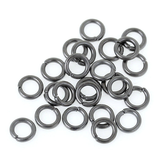J700A - 100 pcs Gunmetal Open Jump Rings - 5mm - 18 Gauge (1mm Thick)