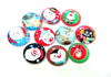 CA658 - 10 pcs Assortment of Circle Christmas Glass Round Dome Seals Tiles Cabochons - 12mm - Set 1