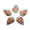 P846 - 10 pcs Gold Plated Multicolor Teardrop Metal Enamel Dangle Charms Pendants - 28mm x 18mm - 1.1" - Peacock - Great for Earrings, Dangles