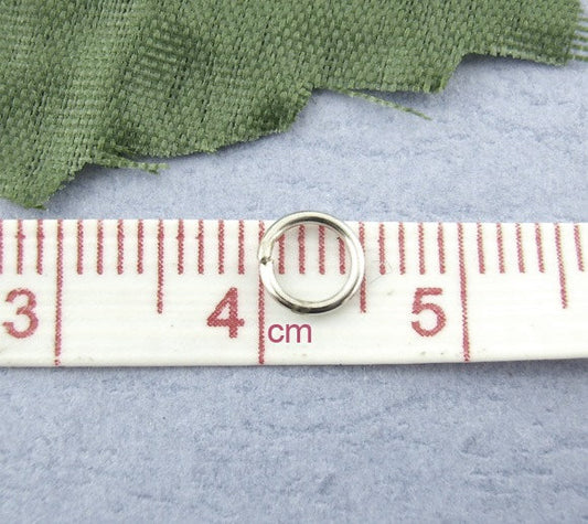 J045A - 1200 pcs Silver Tone Open Jump Rings - 5mm - 22 Gauge