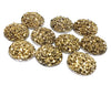 CA673 - 10 pcs Druzy Resin Embellishment Cabochons Gold - 14mm - Dome Circle