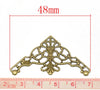 P442 - 50 pcs. Bronze Tone Flat Triangle Metal Wraps Connector Filigree Embellishment Findings Charms Pendants - 48mm X 26mm (1.89 inch)