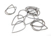 P1103 - 10 pcs Stainless Steel Silver Tone Teardrop Metal Dangle Charms Pendants - 26mm x 17mm - 1.02" - Great for Making Fringe Earrings &amp; Dangles!