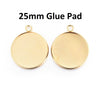 P929 - 10 pcs. 304 Stainless Steel Circle Round Bezel Pendant Tags Trays - 25mm Glue Pad Setting - Single Loop - Golden - Tarnish Resistant
