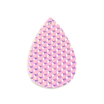 P1129 - 10 pcs Purple and Pink Faux Leather Dangle Pendants - Teardrop - Geometric - 56mm (2.2") - Great for Earrings or Dangles! Double-Sided
