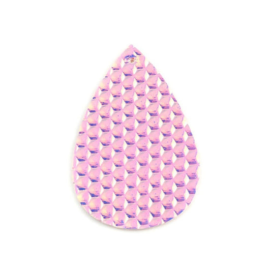 P1129 - 10 pcs Purple and Pink Faux Leather Dangle Pendants - Teardrop - Geometric - 56mm (2.2") - Great for Earrings or Dangles! Double-Sided