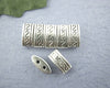 BD495 - 50 pcs. Antique Silver Two Hole 2 Holes Filigree Spacer Beads - 10mm X 5mm X 4mm