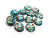 RC0022 - 10 pcs Druzy Resin Embellishment Cabochons - 12mm - Glitter Style - Blue, Gold and White