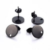 E345 - 10 pcs. (5 pairs) 304 Stainless Steel Gunmetal Black Earring Posts/Bases/Studs/Settings