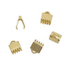 CR053 - 100 pcs. Gold Plated Textured Ribbon Crimp End Caps - 7mm x 6mm - For 6mm cords!