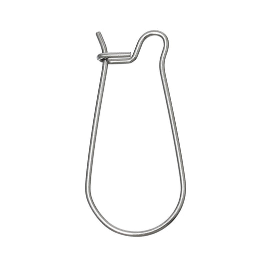 E434 - 50 pcs. 304 Stainless Steel Kidney Earwire Earring Hooks - 20mm x 9mm - 21 Gauge (0.7mm Thick) - Hypoallergenic! Tarnish Resistant