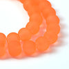 BD603 - 8mm Orange Frosted Glass Round Beads - 15" strand (40cm) - Approx 52 beads per strand - Hole Size: 1.3mm