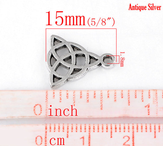 P564 - 50pcs. Antique Silver Celtic Knot Charms Pendants - 17x15mm