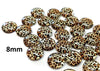 CA826 - 10 pcs Circle Leopard Glass Round Dome Seals Tiles Cabochons - 8mm - Yellow