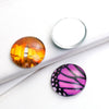 CA876 - 10 pcs Circle Butterfly Wings Glass Round Dome Seals Tiles Cabochons - 20mm